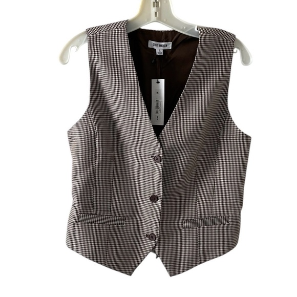 Steve Madden Houndstooth Vest Size L - Picture 5 of 8